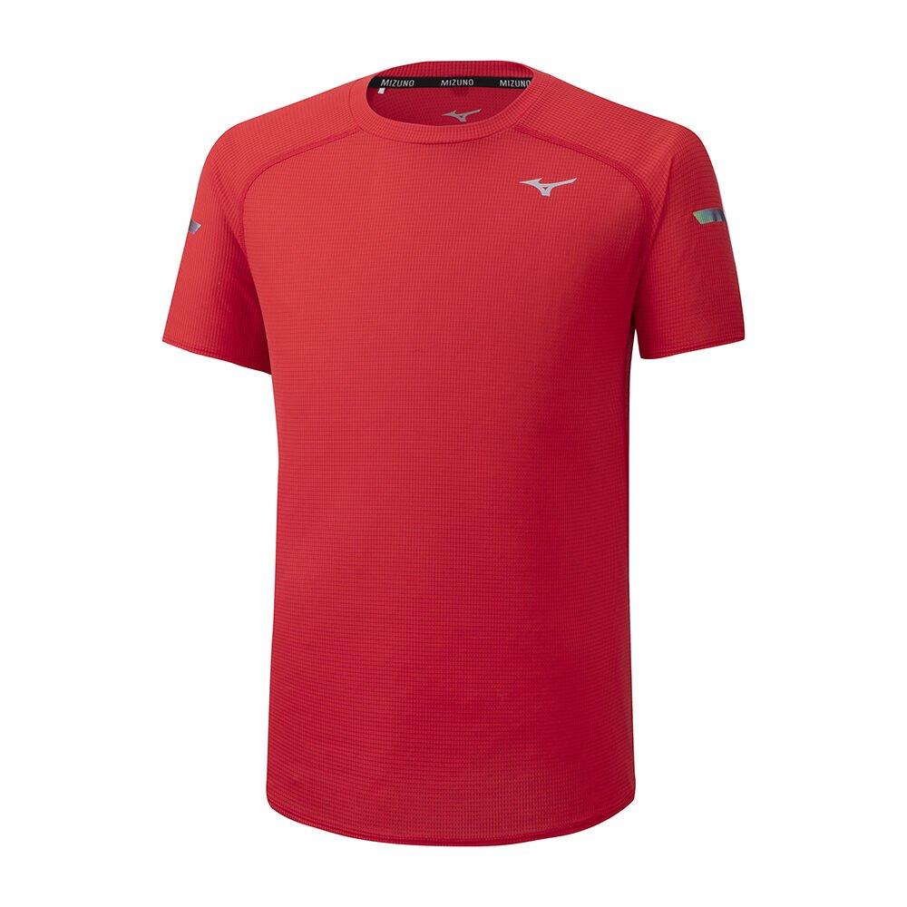 Mizuno Men's Running T-Shirts Dry Aeroflow Red - ADFULVC-16